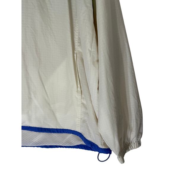 Cuffy's of Cape Cod White Blue Quarter Zip Pullover Windbreaker Jacket Size 2X - Picture 3 of 10